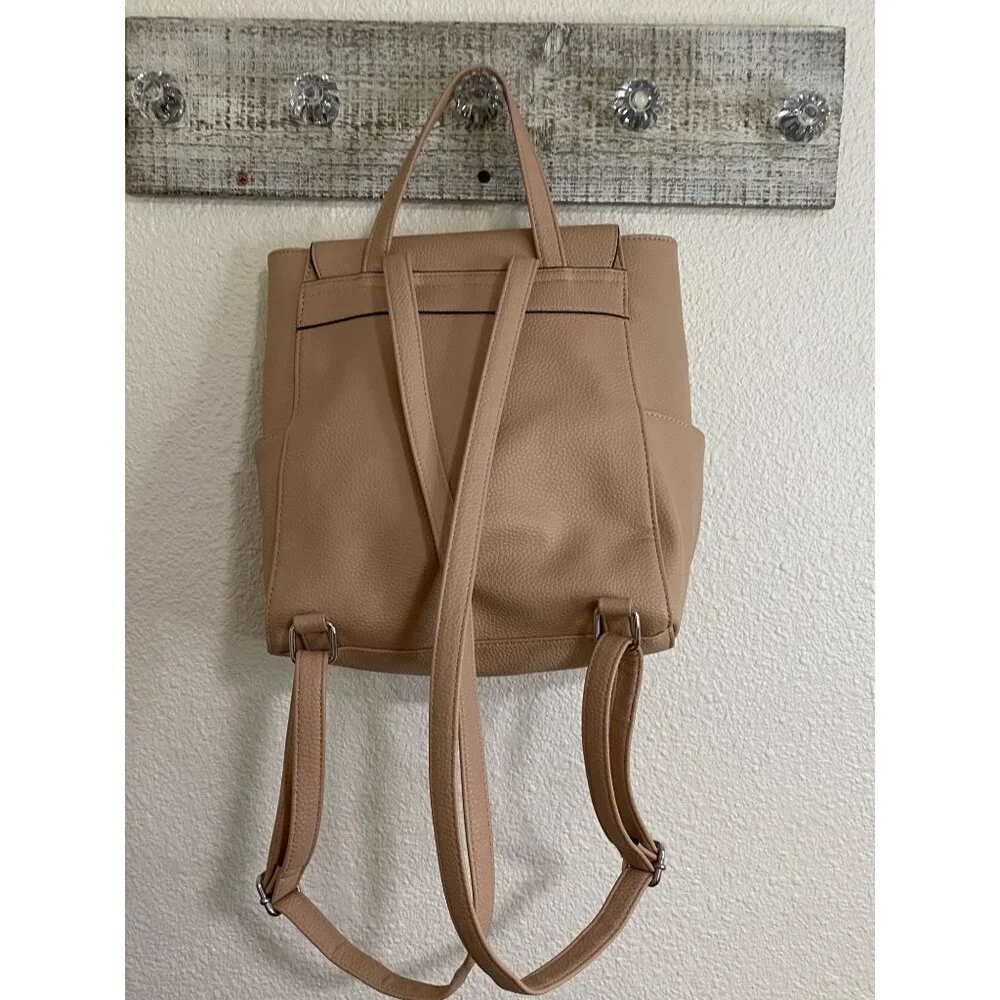 Nanette Lepore Pebbled Vegan Leather Backpack Light Pink